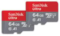 Miniatyrbild 1 av 6: SanDisk 64GB Ultra microSDXC 140MBs+Adapt 2Pack (SDSQUAB-064G-GN6MT)