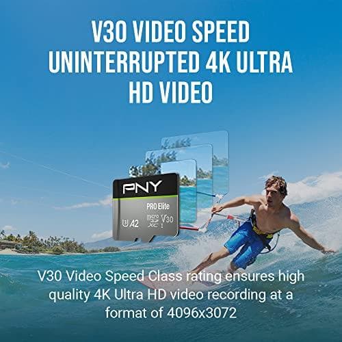 PNY PRO Elite microSDXC 512GB minneskort klass 10 (P-SDUX512U3100PRO-GE)