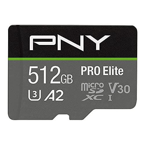 PNY PRO Elite microSDXC 512GB minneskort klass 10 (P-SDUX512U3100PRO-GE)