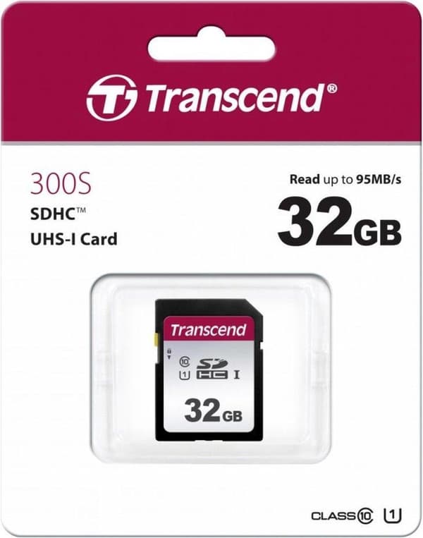 Transcend 300S - Flash-minneskort - 32 GB - UHS-I U1 / Class10 - SDHC UHS-I
