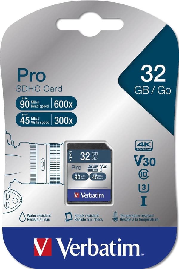 Verbatim SDHC UHS-3 minneskort / 32GB