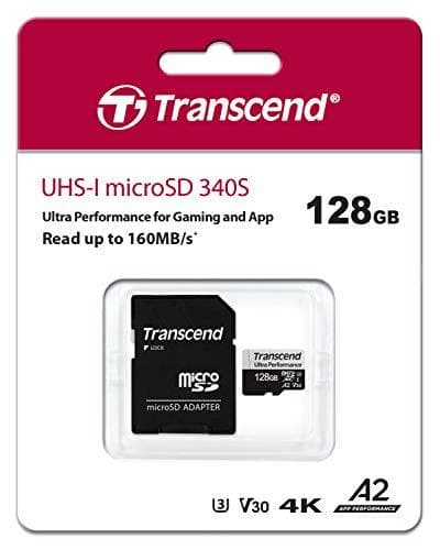 Transcend 340S - Flash-minneskort - 128GB - A2 / Video Class V30 / UHS-I U3 / Class10 - microSDXC