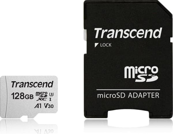 Transcend 128GB micro SD Class 10 U3 300S hukommelseskort, inkl. SD adapter
