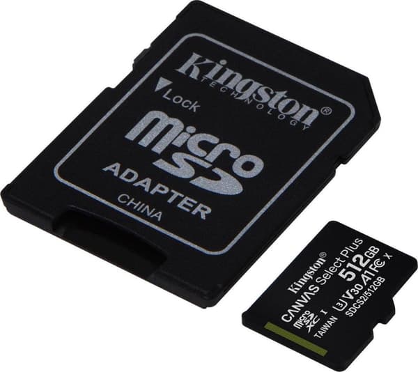 Kingston Canvas Select Plus microSD-kort 10 UHS-I - 512GB - inklusive SD-adapter