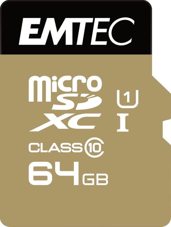 Emtec Micro SD Class10 Gold+ 64GB flashminne Flashminne