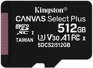 Kingston Canvas Select Plus - Flash-minneskort - 512GB - A1 / Video Class V30 / UHS Class 3 / Class10 - SDXC UHS-I