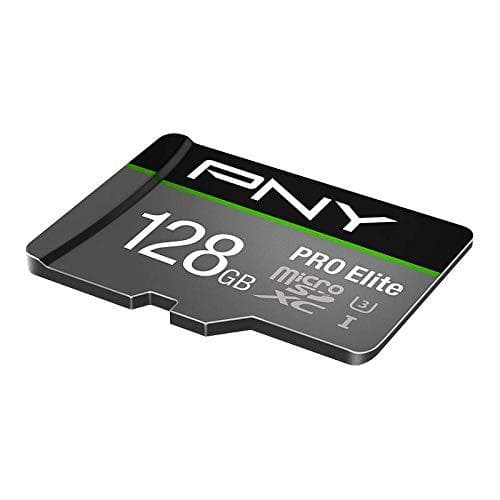PNY PRO Elite 128GB microSDXC-minneskort + SD-adapter 100MB/s Läs 90MB/s Skrivhastighet Class 10 UHS-I U3 A1 App Performance V30 för 4K-video
