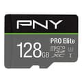 Miniatyrbild 1 av 5: PNY PRO Elite 128GB microSDXC-minneskort + SD-adapter 100MB/s Läs 90MB/s Skrivhastighet Class 10 UHS-I U3 A1 App Performance V30 för 4K-video