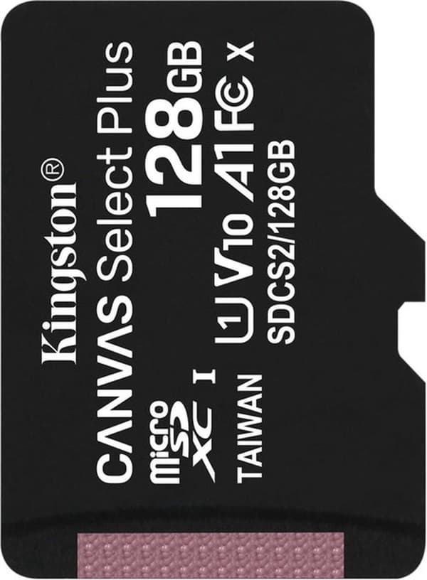Kingston 128 GB microSDHC Canvas Select Plus 100R A1 C10 enkeltpakke uden adapter