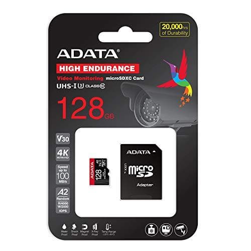 ADATA High Endurance - Flash-hukommelseskort (microSDXC til SD-adapter inkluderet) - 128GB - A2 / Video Class V30 / UHS-I U3 / Class10 - microSDXC UHS