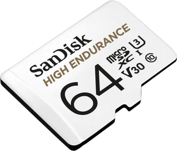 SanDisk microSDXC High Endurance Monitoring 64GB, Klasse 10, 100MB/s + SD-adapter