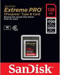 Miniatyrbild 5 av 6: SanDisk CF Extreme PRO CFexpress 128GB, Typ B, 1700MB/s Läs, 1200MB/s Skriv