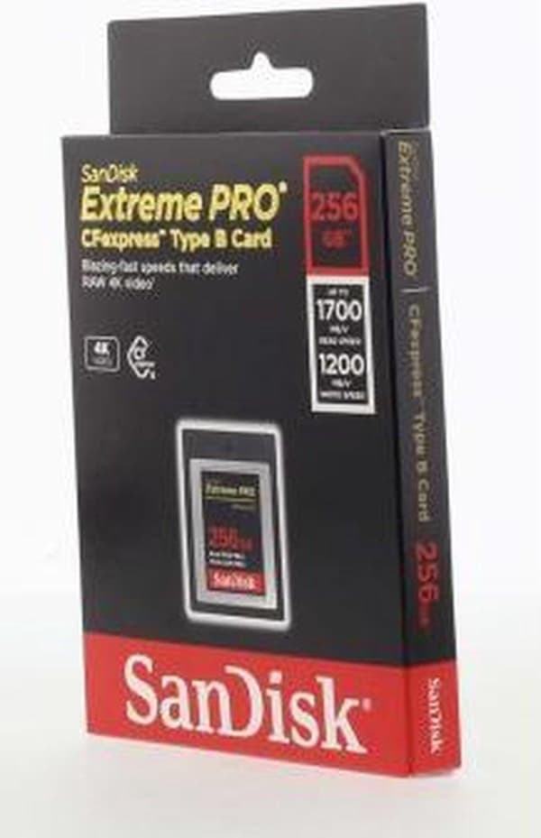 SanDisk CF Extreme PRO CFexpress 256GB, Typ B, 1700MB/s Läs, 1200MB/s Skriv