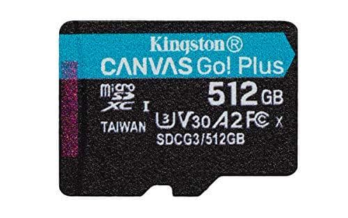 Kingston Canvas Go! Plus - Flash-muistikortti - 512 Gt - A2 / Video Class V30 / UHS-I U3 / Class10 - microSDXC UHS-I (SDCG3/512GBSP)