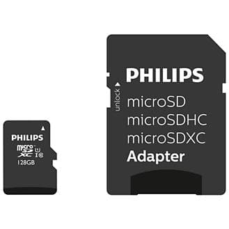 Philips FM12MP45B - Micro SDXC -kortti 128 Gt, sis. sovitin - Class 10 - UHS-1 U1 - PHMSDA128GUHSIU1