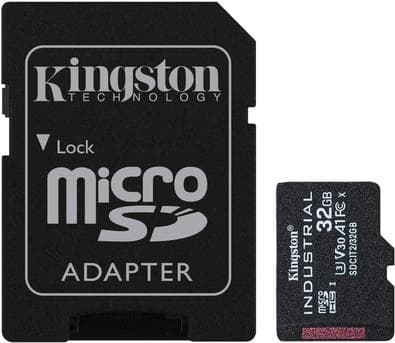 Kingston Industrial - Flash-muistikortti (mukana microSDHC/SD-sovitin) - 32GB - A1 / Video Class V30 / UHS-I U3 / Class10 - microSDHC UHS-I (SDCIT2/32