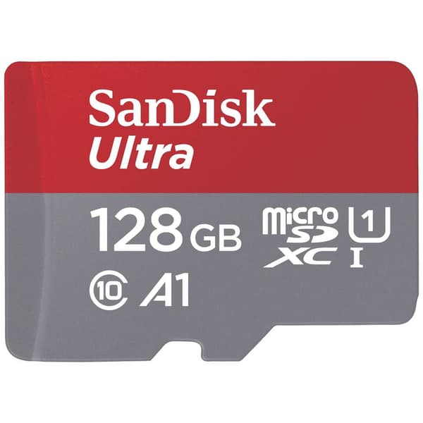 SanDisk Ultra + Adapter microSDXC-Kort 128 GB A1 Application Performance Class, UHS-Class 1