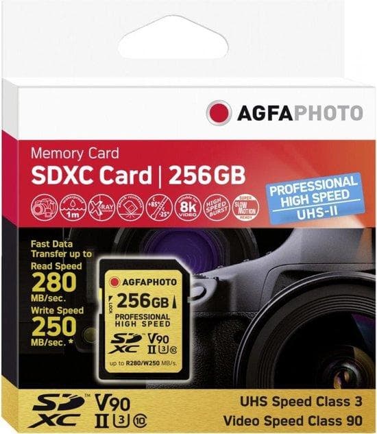 AgfaPhoto SDXC UHS II 256 GB Professional High Speed U3 V90 (10623)