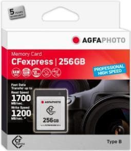 AgfaPhoto CFexpress Professional - 256 GB - CFexpress - NAND - 1700 MB/s - 1200 MB/s - Kuldebestandig - Varmebestandig - Stødsikker - Røntgensikker (1