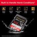 Miniatyrbild 5 av 6: SanDisk Extreme Pro - Flash-minneskort - 512GB - Video Class V30 / UHS-I U3 / Class10 - SDXC UHS-I (SDSDXXD-512G-GN4IN)