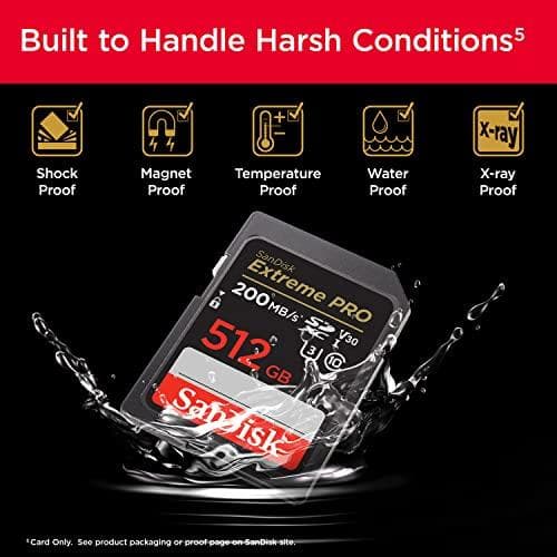 SanDisk Extreme Pro - Flash-minneskort - 512GB - Video Class V30 / UHS-I U3 / Class10 - SDXC UHS-I (SDSDXXD-512G-GN4IN)