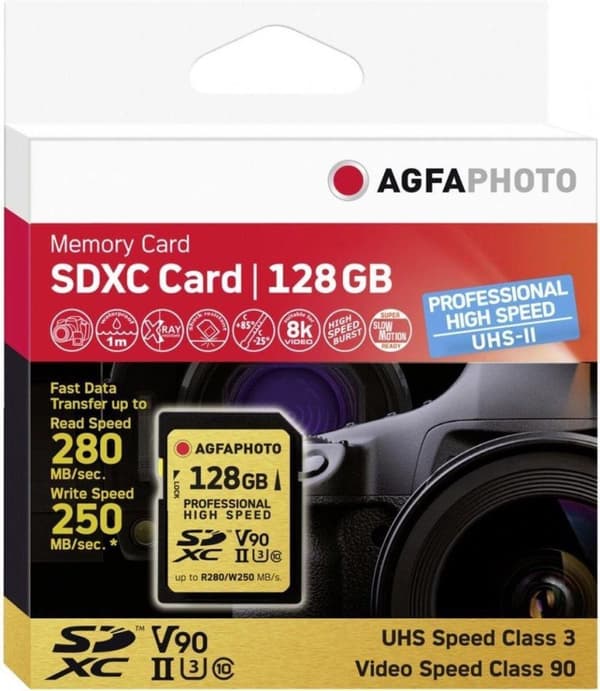 Agfa Photo SDXC UHS II 128GB Professional High Speed U3 V90
