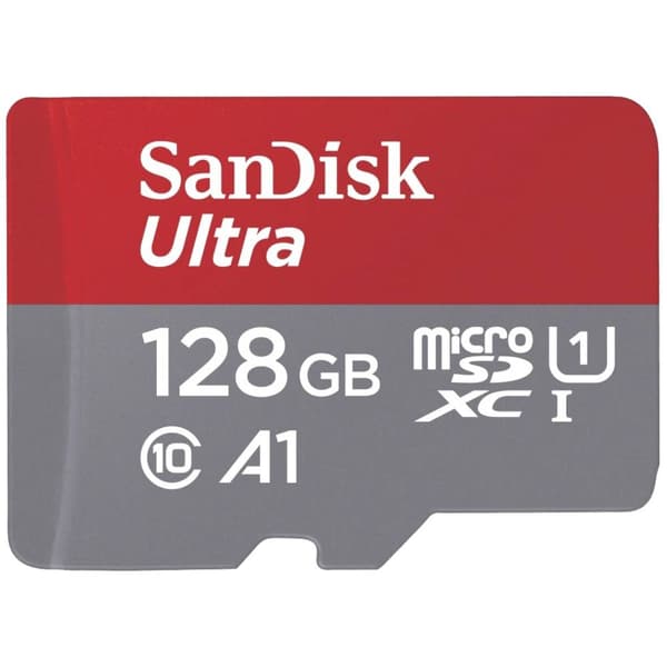 SanDisk microSDXC Ultra 128GB (A1/UHS-I/Cl.10/140MB/s) + Adapter Mobile microSDXC-Kort 128 GB A1 Application Performa