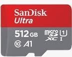 SanDisk Ultra - Flash-minneskort (microSDXC till SD-adapter ingår) - 512GB - Klass 10 - microSDXC UHS-I (SDSQUNR-512G-GN6TA)