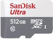SanDisk Ultra - Flash-minneskort - 512GB - Klass 10 - microSDXC UHS-I (SDSQUNR-512G-GN3MN)
