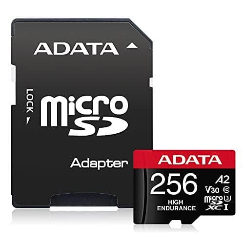 ADATA High Endurance - Flash-minneskort (microSDXC till SD-adapter ingår) - 256GB - A2 / Video Class V30 / UHS-I U3 / Class10 - microSDXC UHS-I