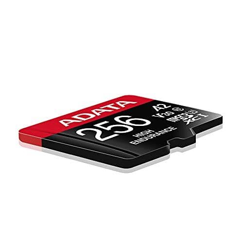ADATA High Endurance - Flash-minneskort (microSDXC till SD-adapter ingår) - 256GB - A2 / Video Class V30 / UHS-I U3 / Class10 - microSDXC UHS-I