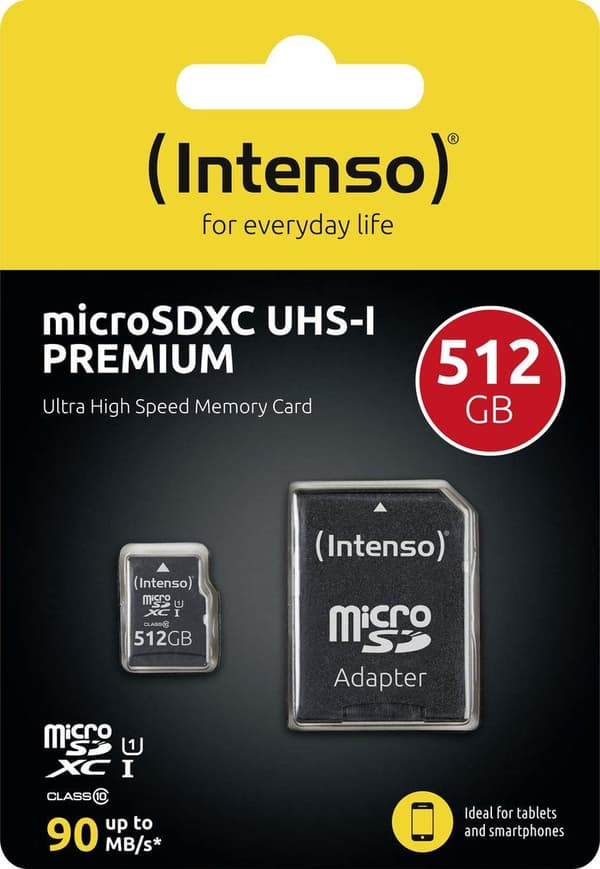 Intenso microSD Karte UHS-I Premium Flash-minne 512 GB Klass 10