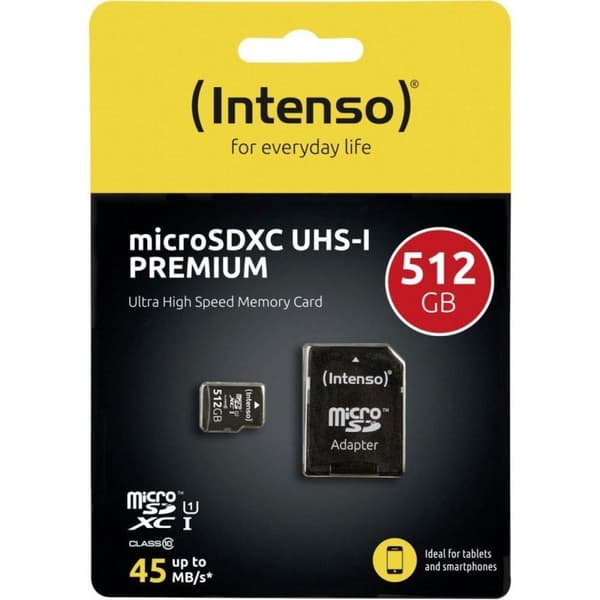 Intenso microSD Karte UHS-I Premium Flash-minne 512 GB Klass 10