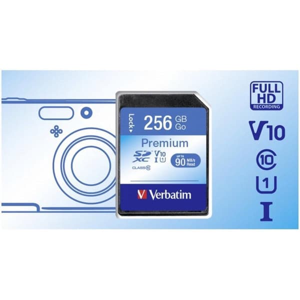 Verbatim SDXC UHS-1 minneskort / 256GB