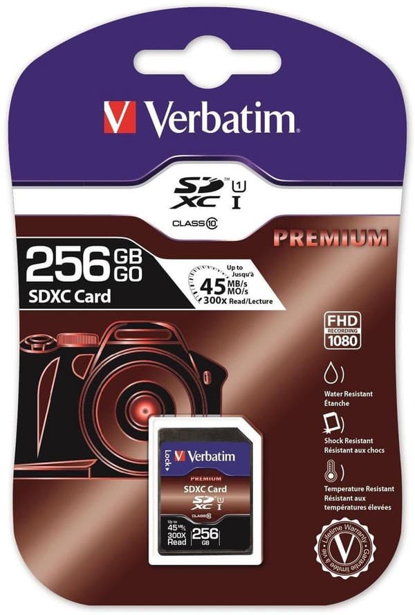 Verbatim SDXC UHS-1 minneskort / 256GB