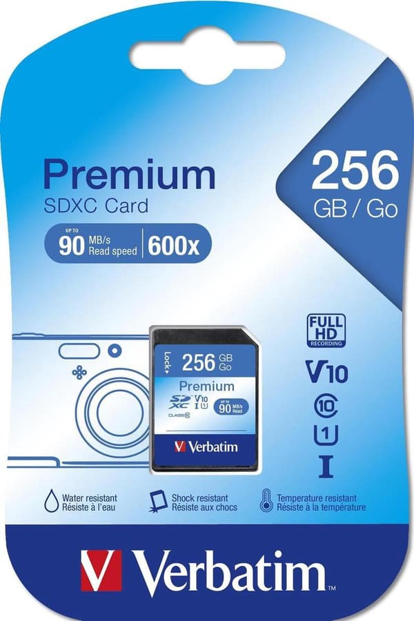 Verbatim SDXC UHS-1 minneskort / 256GB