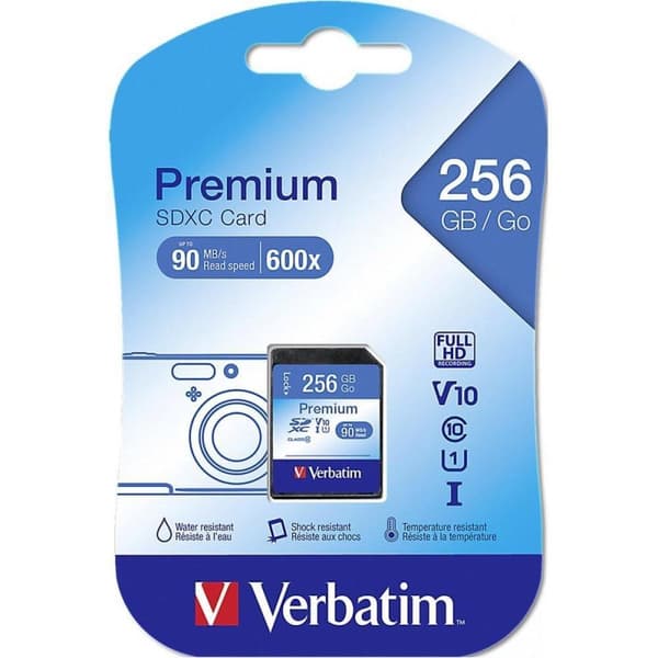 Verbatim SDXC UHS-1 minneskort / 256GB