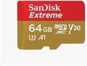 SanDisk Extreme - Flash-minneskort (microSDXC till SD-adapter ingår) - 64GB - A2 / Video Class V30 / UHS-I U3 / Class10 - microSDXC UHS-I (SDSQXA2-064