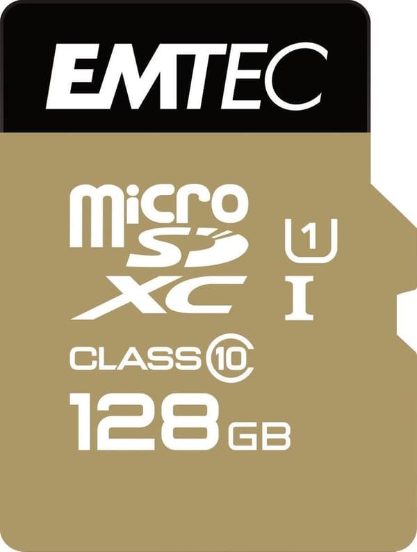 Emtec Micro SD Class10 Gold+ 128GB flashminne