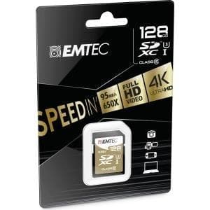 EMTEC Speedin - Flash-minneskort - 128GB - UHS Class 3 / Class10 - SDXC UHS-I (ECMSD128GXC10SP)