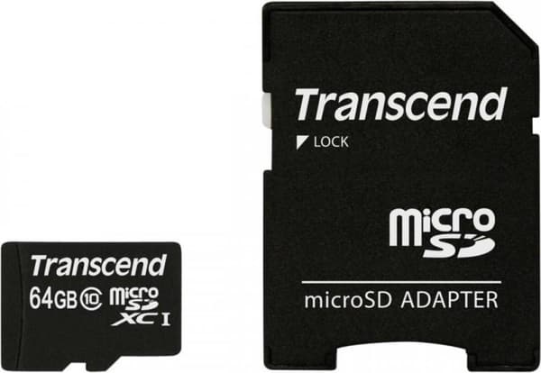 Transcend Micro SDXC 64GB Class 10 300x + SD-adapter