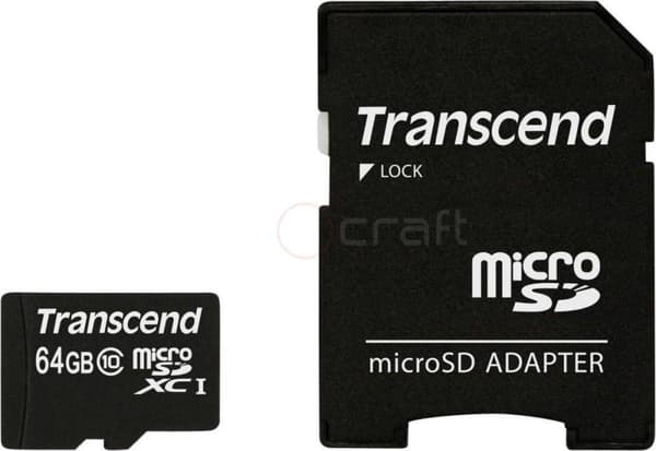 Transcend Micro SDXC 64GB Class 10 300x + SD-adapter
