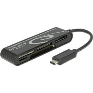 DeLOCK USB2.0 kortläsare USB Type-C hane 5 platser - kortläsare - allt-i-ett (flerformat) - USB-C (91739)