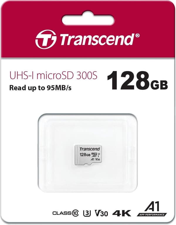 Transcend 128GB micro SD Class 10 U3 300S minneskort