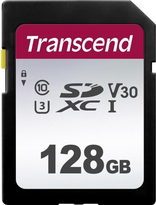 Transcend 300S - Flash-minneskort - 128 GB - Video Class V30 / UHS-I U3 / Class10 - SDXC UHS-I