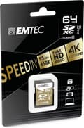 Miniatyrbild 2 av 2: SD-kort EMTEC 64 GB SDXC Klass 10 - skrivhastighet: 85 mb/s - läshastighet 90 mb/s