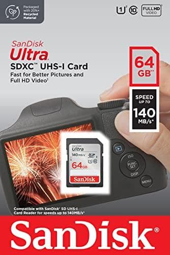 SanDisk Ultra 64GB SDXC 140MB/s (SDSDUNB-064G-GN6IN)