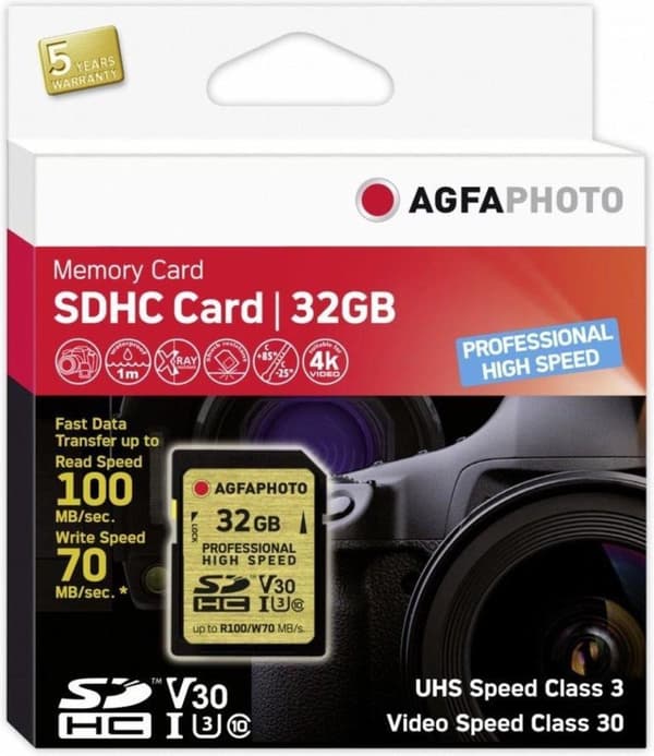 Agfa Photo SDHC UHS I U3 V30 32GB Professional High Speed
