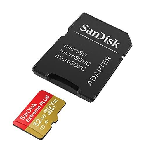 SanDisk Extreme PLUS - Flash-minneskort (microSDHC/SD-adapter ingår) - 32GB - A1 / Video Class V30 / UHS-I U3 - microSDHC UHS-I (SDSQXBG-032G-GN6MA)