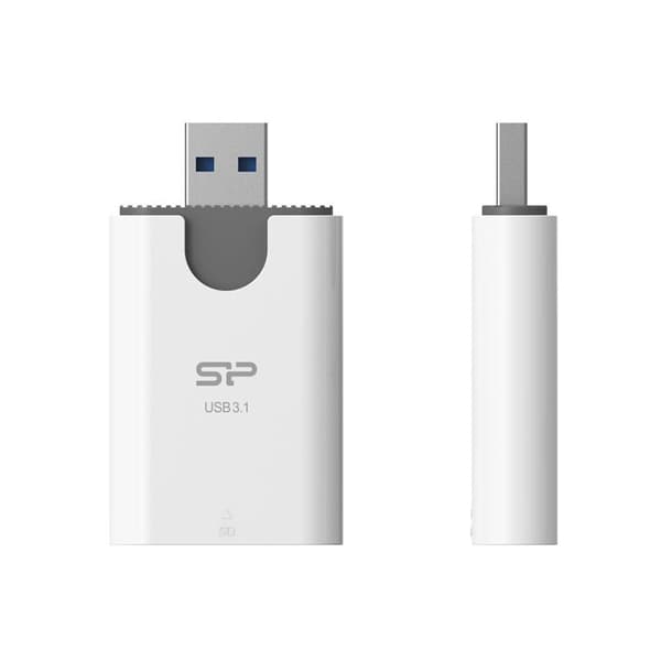 Silicon Power Combo USB 3.1 kortläsare microSD och SD, Vit